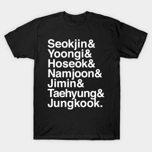 BTS Helvetiva Names T-Shirt